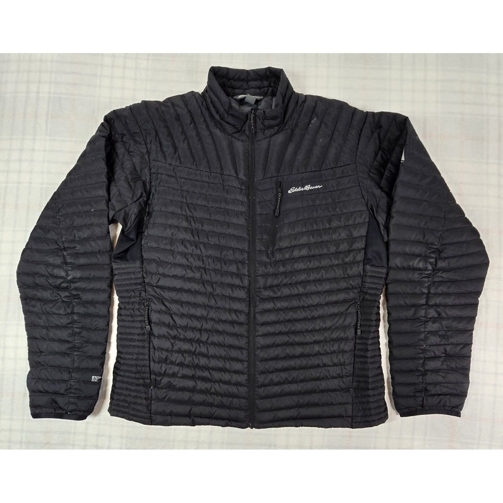 Eddie Bauer First Ascent Men Packable Puffer Jacket Stormdown 800 Black L - Picture 1 of 16